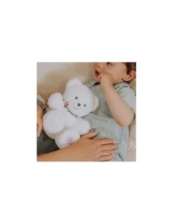 Peluche petit ours blanc L'ours français 25 cm