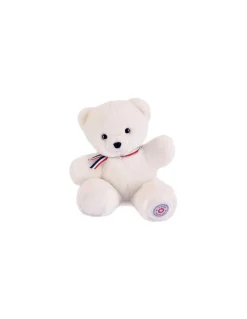 Peluche petit ours blanc L'ours français 25 cm