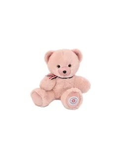 Peluche petit ours rose poudré L'ours français 25 cm