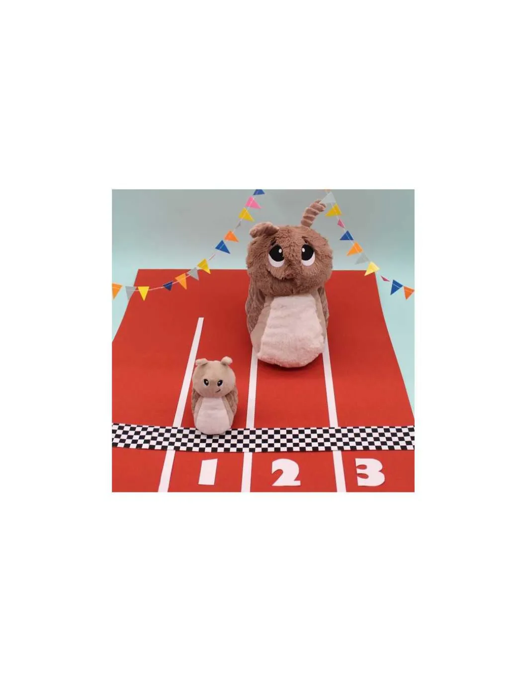 Peluche Speedou l'escargot maman et bébé rose - Les Ptipotos by Déglingos