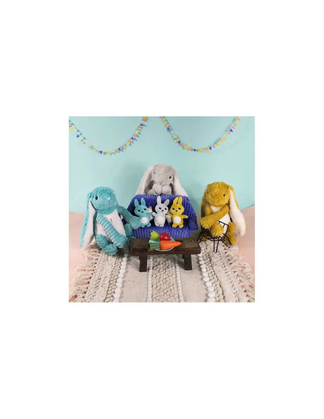 Peluche Toudou le lapin aqua - Les Ptipotos by Déglingos