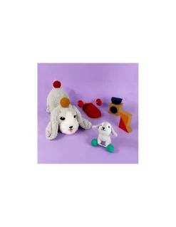 Peluche Toutou le chien gris clair - Les Ptipotos by Déglingos