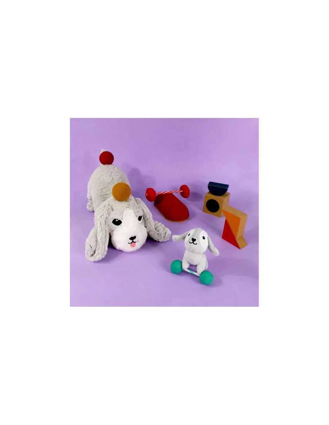 Peluche Toutou le chien gris clair - Les Ptipotos by Déglingos