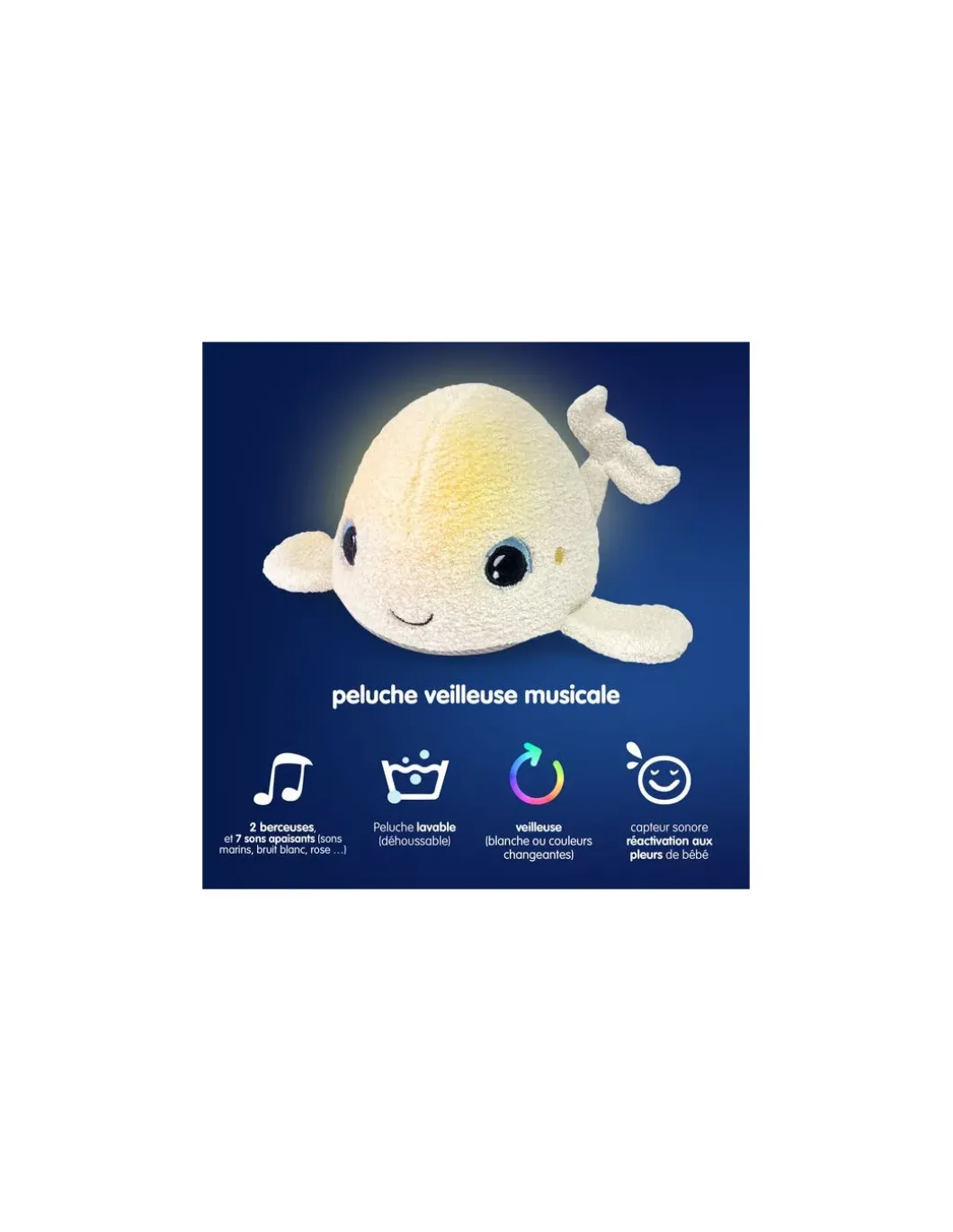 Peluche veilleuse avec sons apaisants - Pabobo
