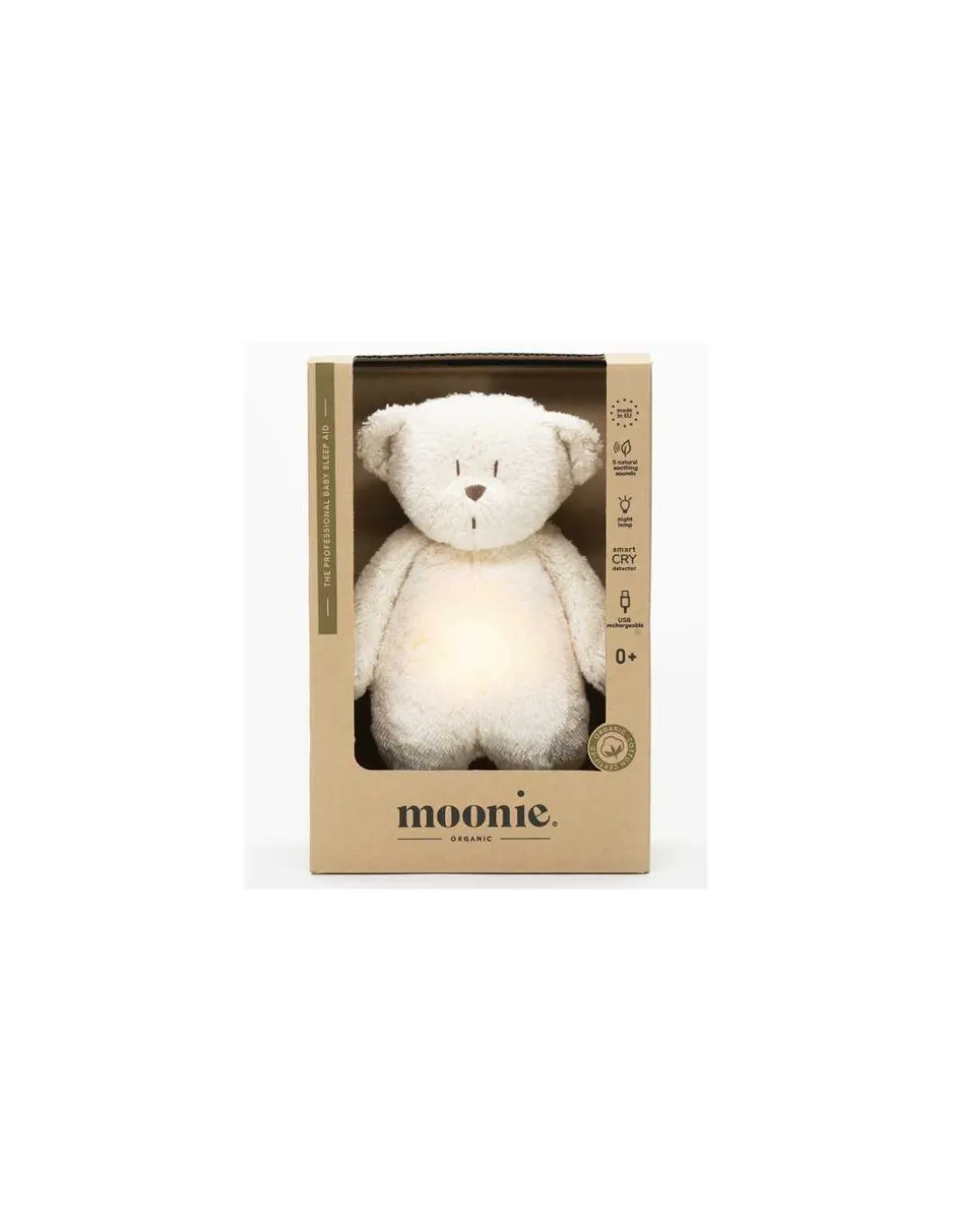 Peluche veilleuse musicale ourson Blanc polaire - Moonie