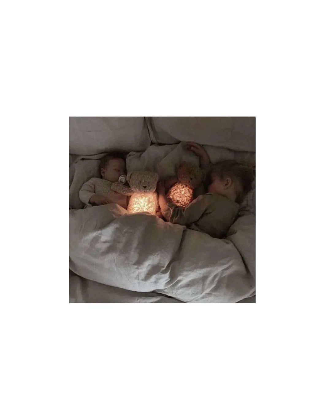 Peluche veilleuse musicale ourson Blanc polaire - Moonie