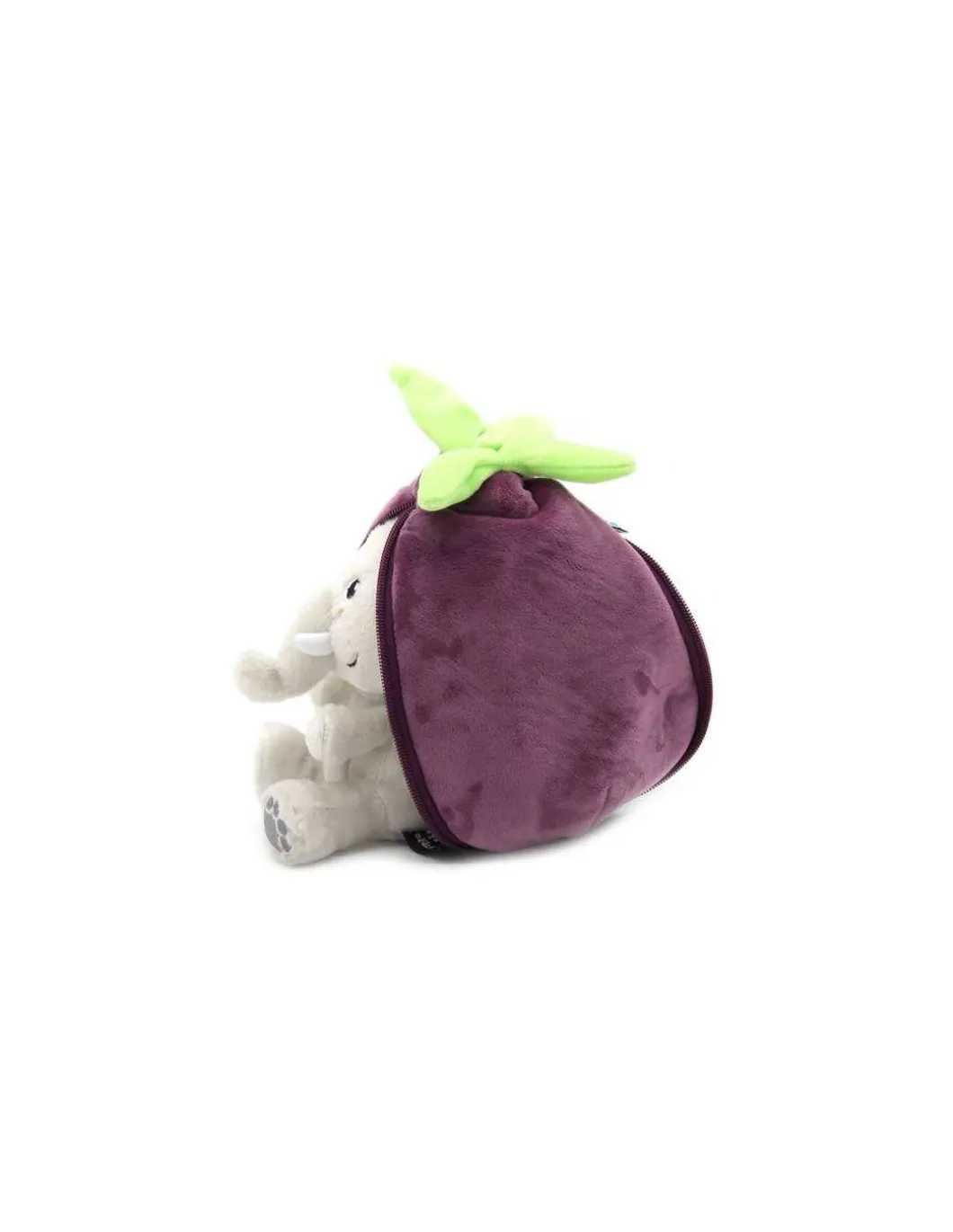 Peluche Velvet l'éléphant aubergine - Flipetz by Déglingos