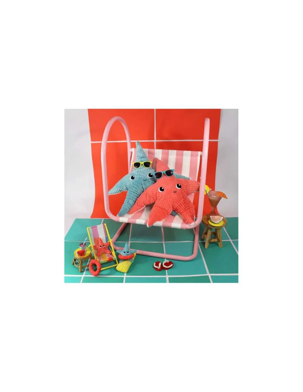 Peluche Wahou l'étoile de mer corail - Les Ptipotos by Déglingos
