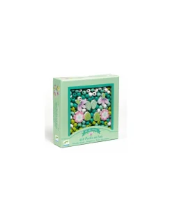 Perles en bois feuilles et fleurs - Djeco