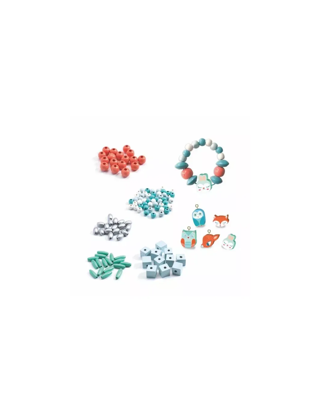 Perles en bois petits animaux - Djeco