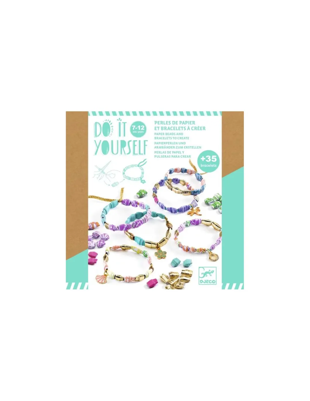 Perles papier et bracelets à créer Chics et dorés - Do it Yourself Djeco