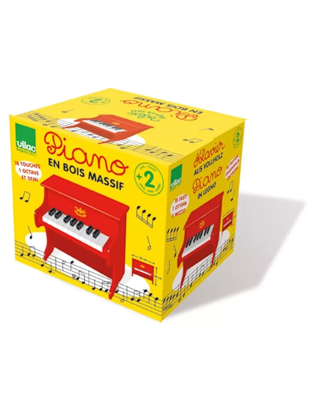 Piano en bois massif - 18 touches - Vilac