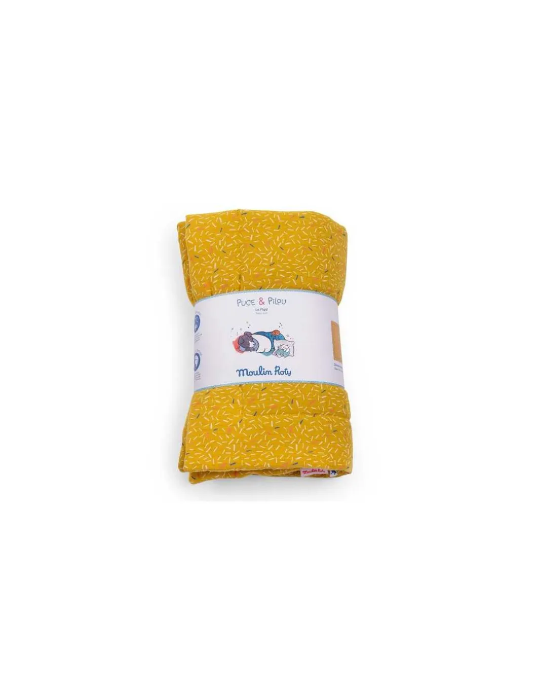 Plaid jaune Puce & Pilou - Moulin Roty