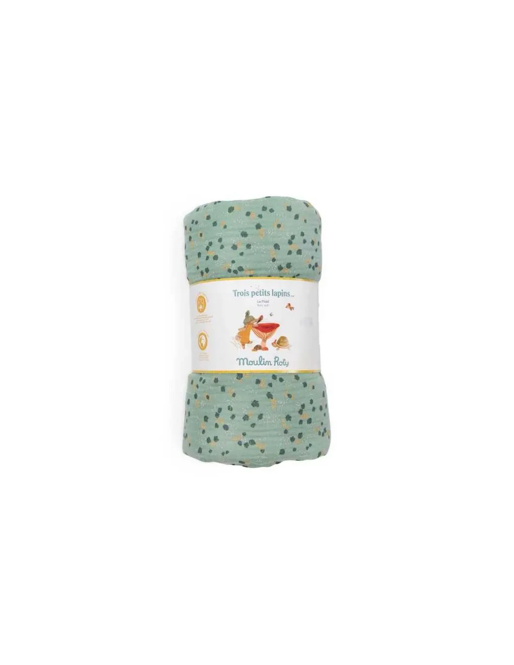Plaid sauge Trois petits lapins - Moulin Roty
