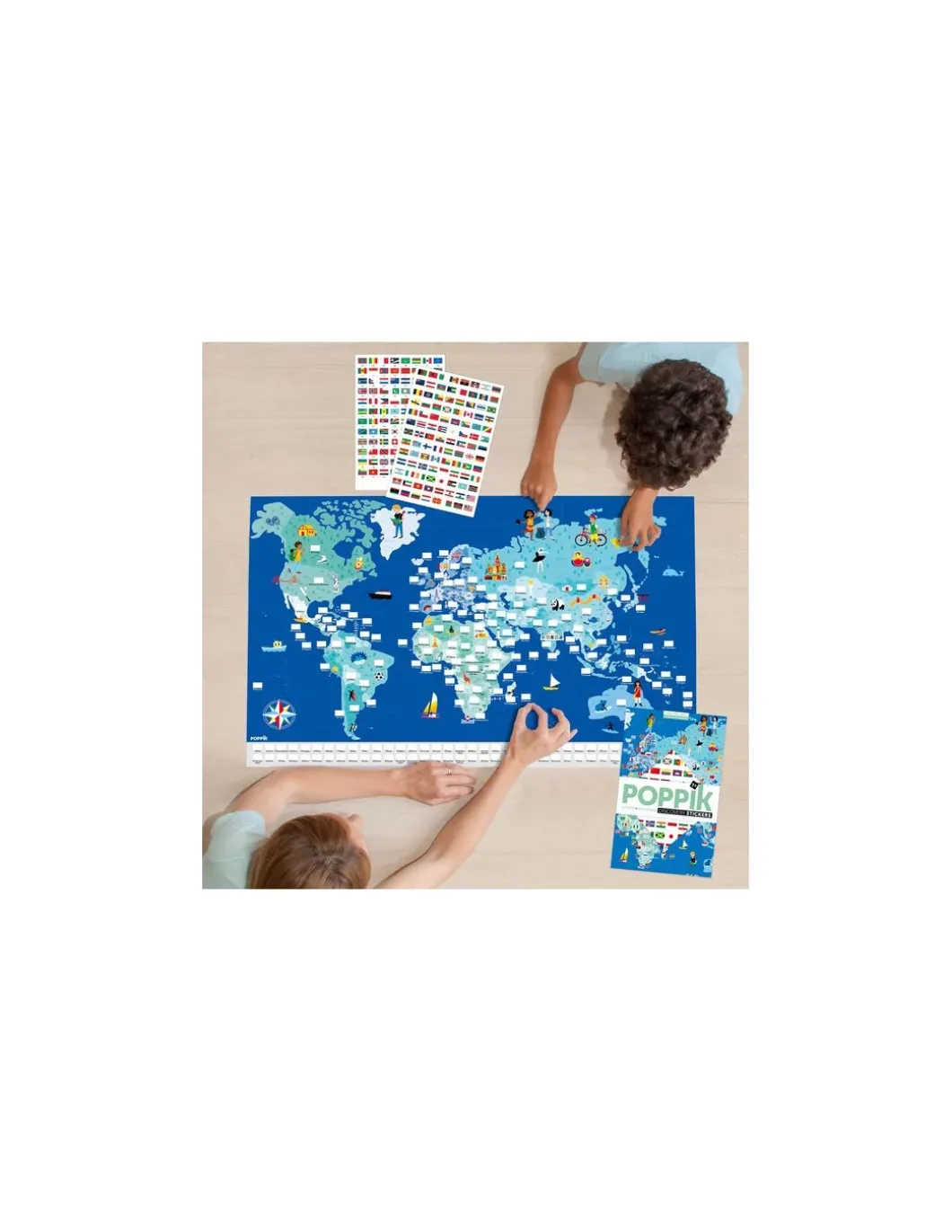 Poster en stickers drapeaux du monde - Poppik
