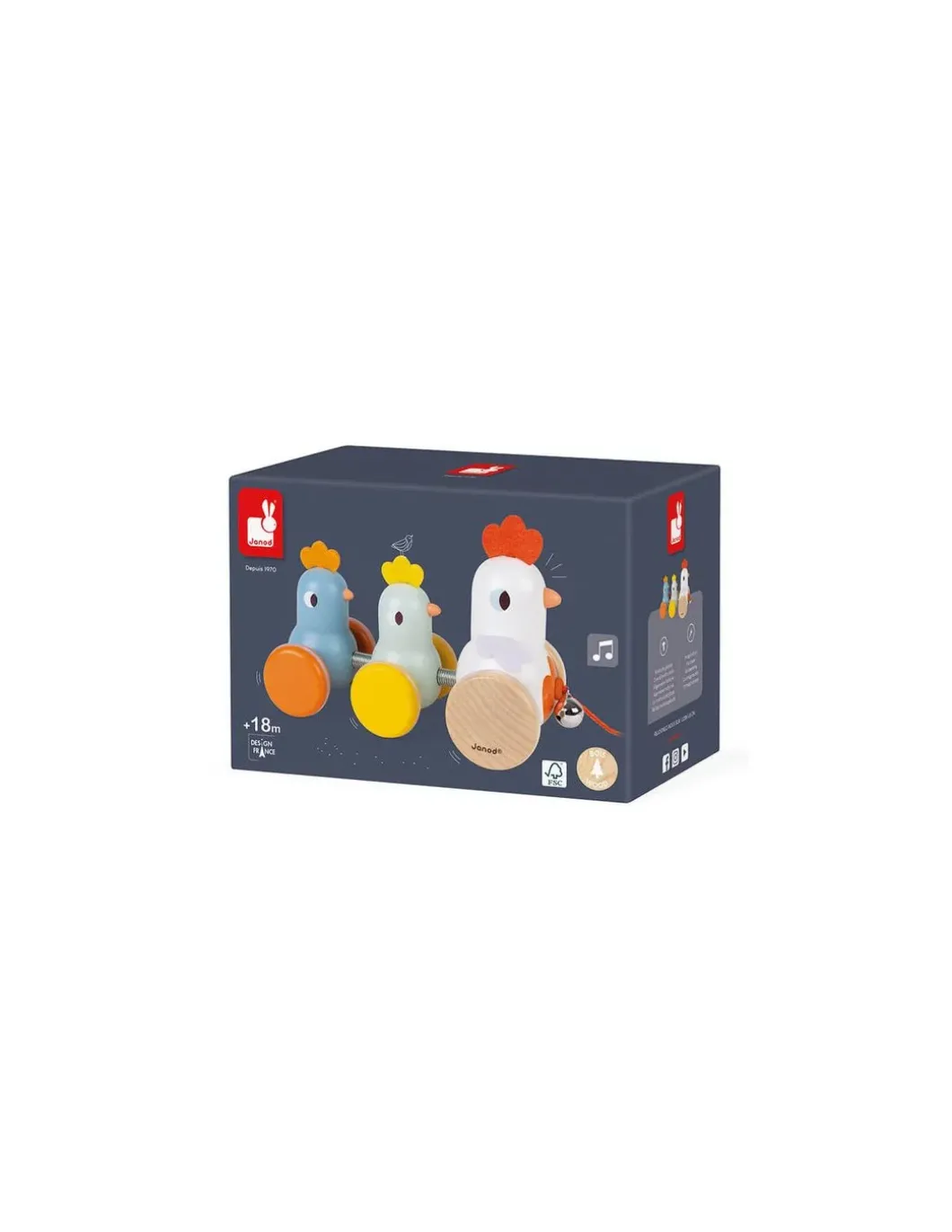 Poule et poussins à promener - Janod