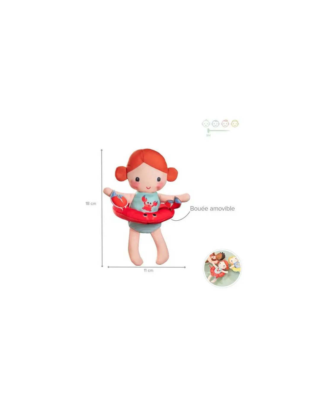 Poupée de bain Axelle le crabe - Lilliputiens