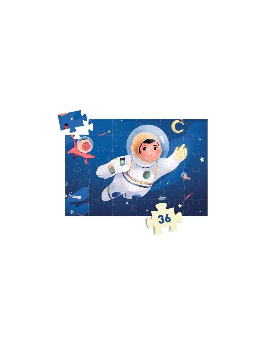 Puzzle 36 pièces Un astronaute dans la lune - Djeco