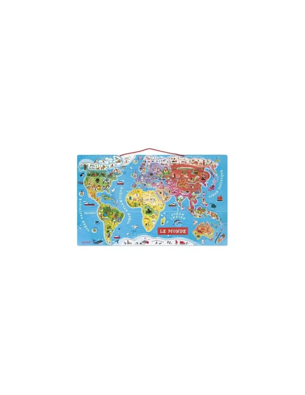 Puzzle carte du monde magnétique - Janod