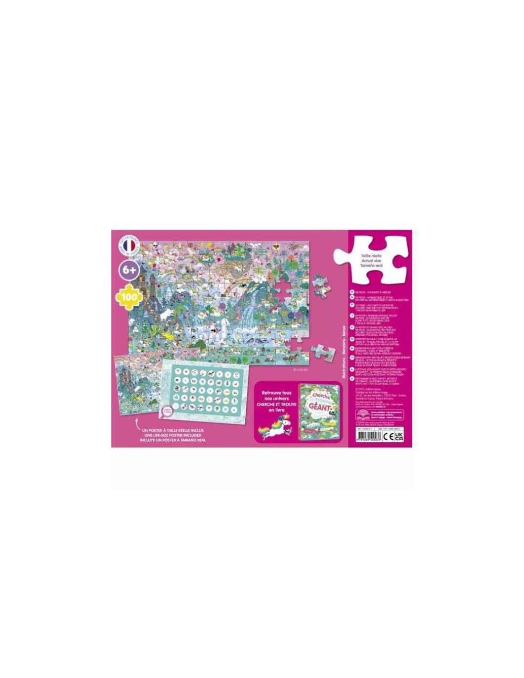 Puzzle cherche et trouve géant Licornes - Auzou