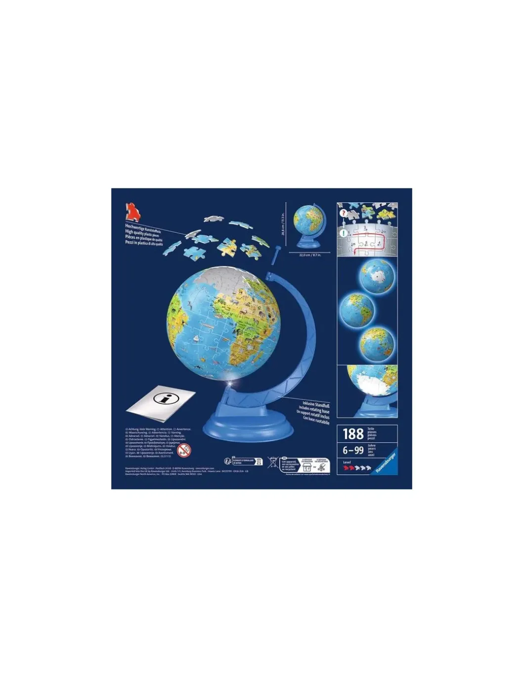 Puzzle 3D Globe illuminé 180 pièces - Ravensburger