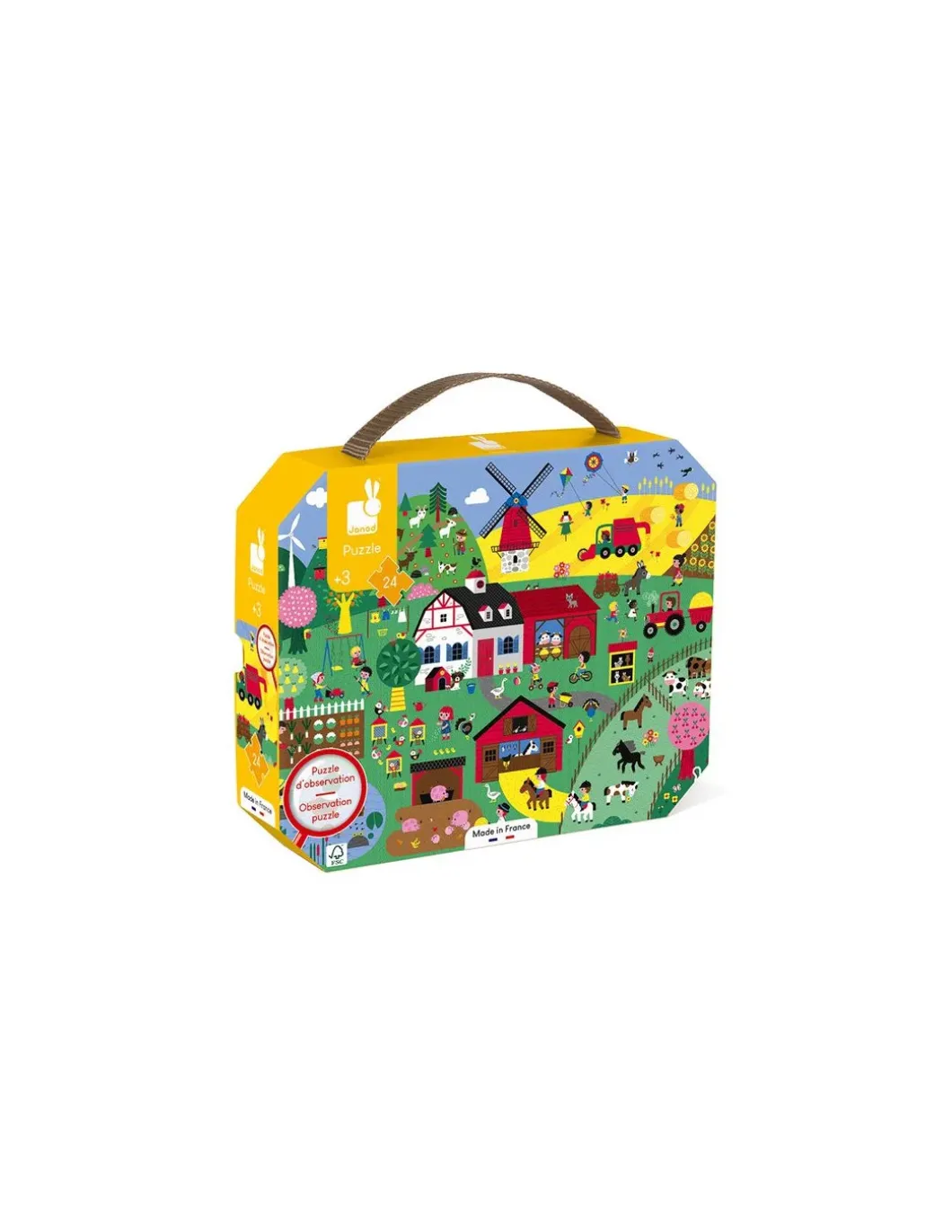 Puzzle d'observation la ferme 24 pièces - Janod