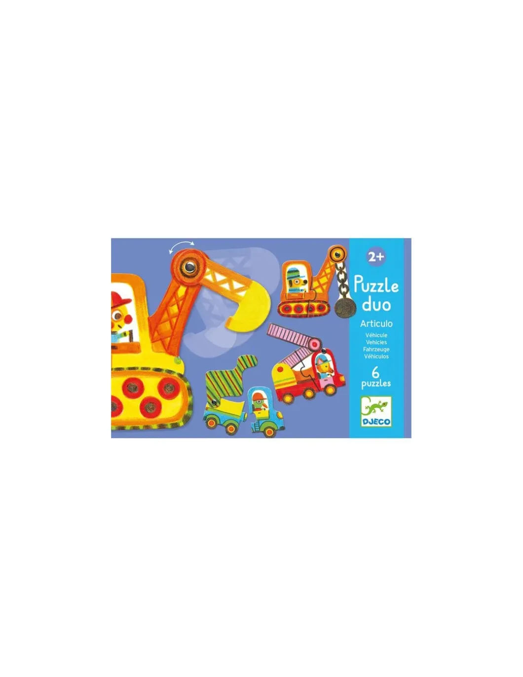 Puzzle duo articulo véhicules - Djeco
