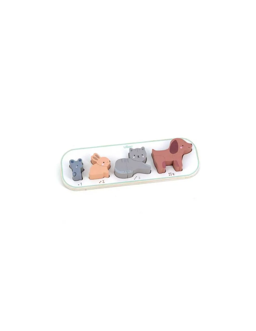 Puzzle Encastrement 1,2,3 et 4 animaux Sarah Betz - Vilac