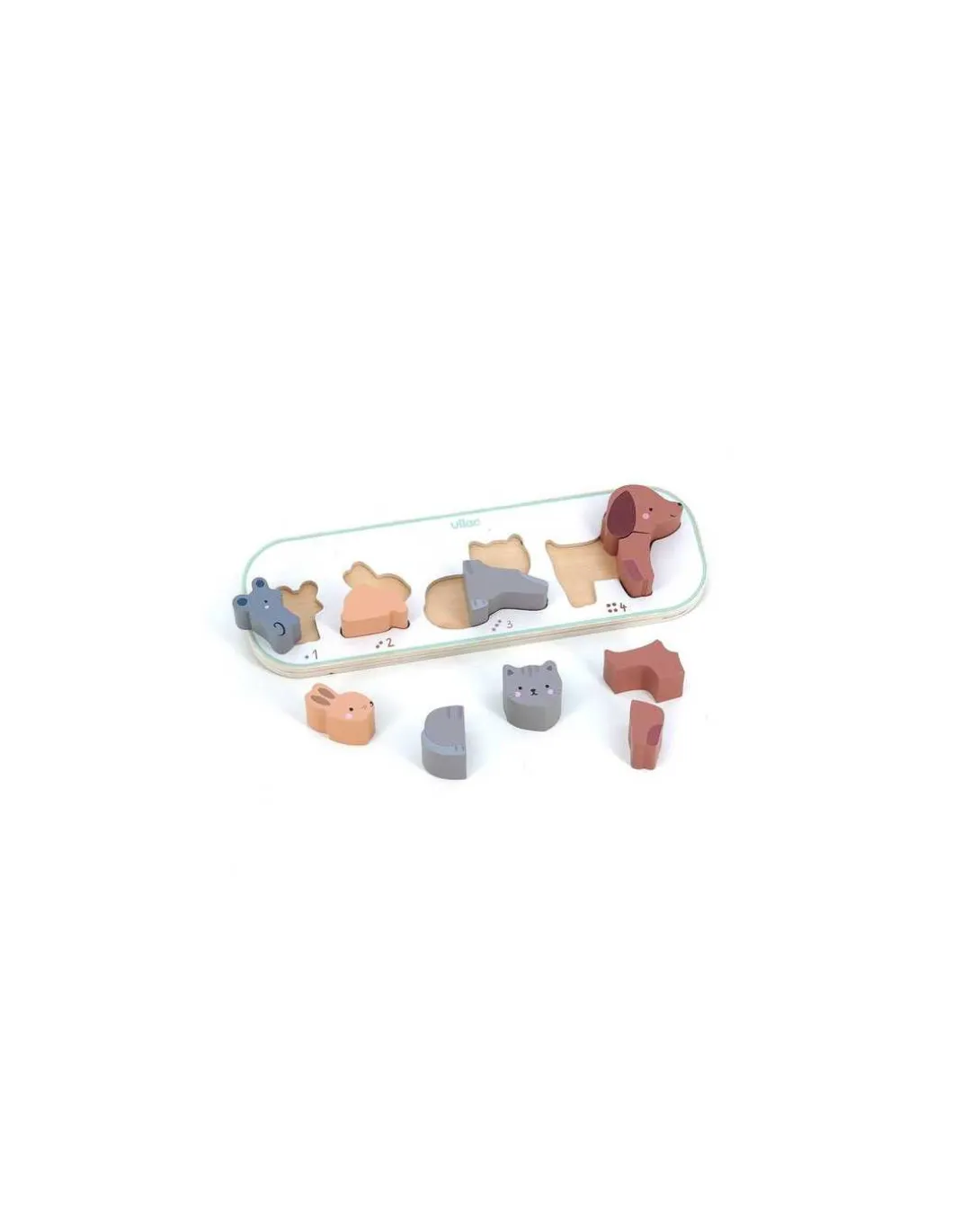 Puzzle Encastrement 1,2,3 et 4 animaux Sarah Betz - Vilac
