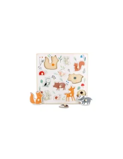 Puzzle Encastrement boutons bois animaux de la forêt Sarah Betz - Vilac