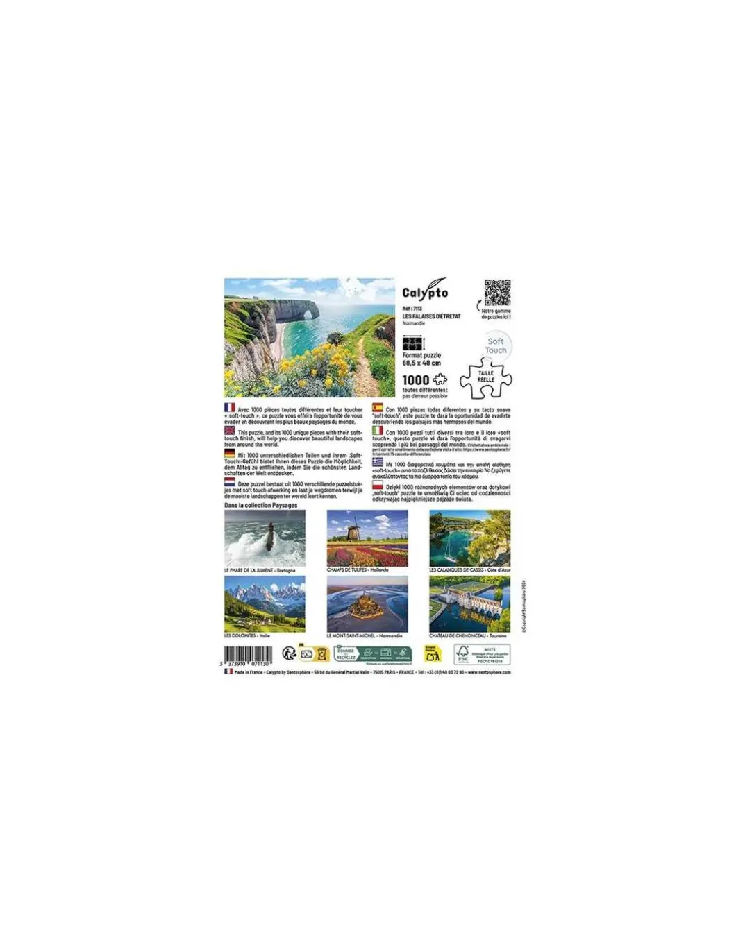 Puzzle Les Falaises d'Étretat 1000 pièces - Sentosphère