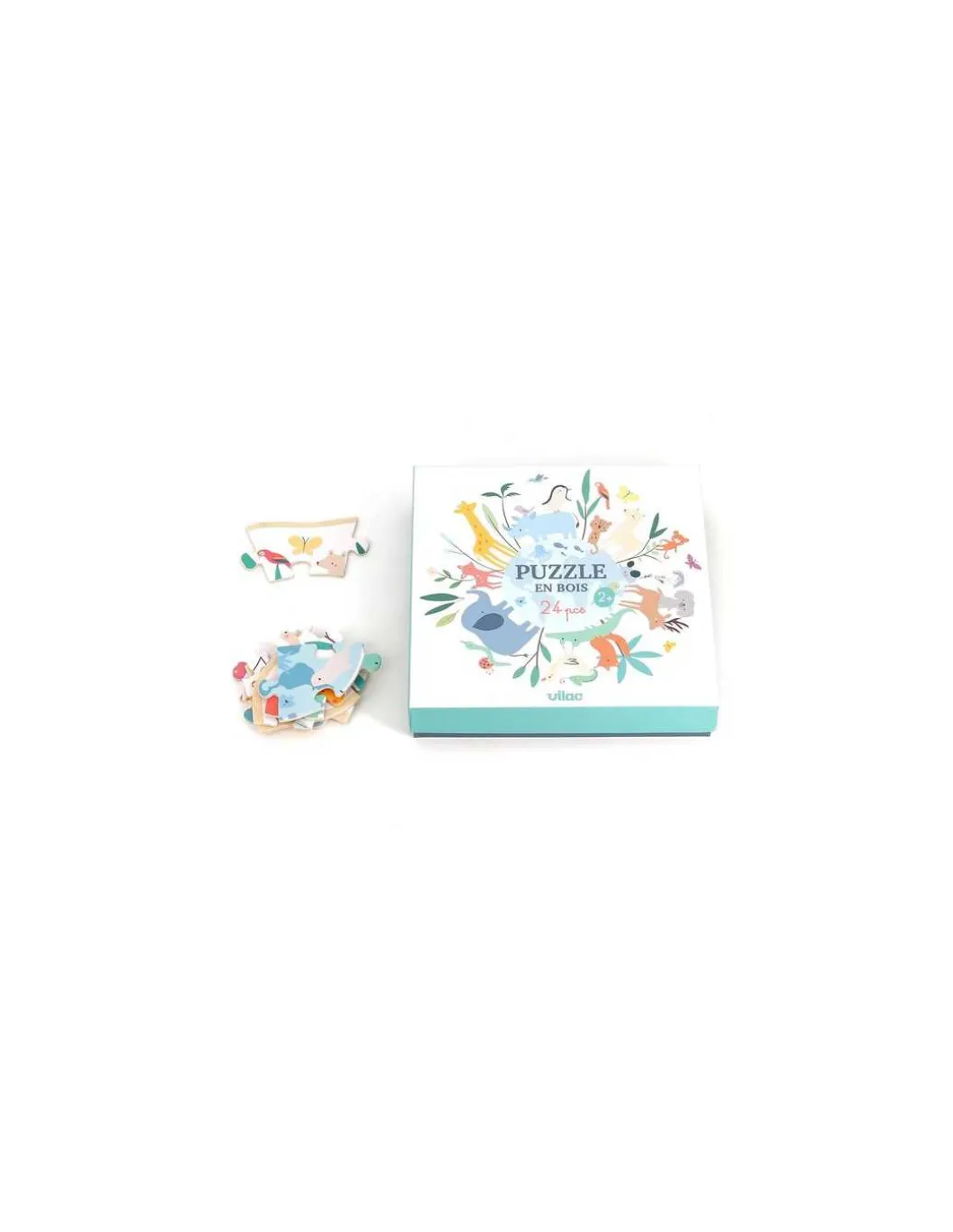 Puzzle rond 24 pièces le monde Sarah Betz - Vilac