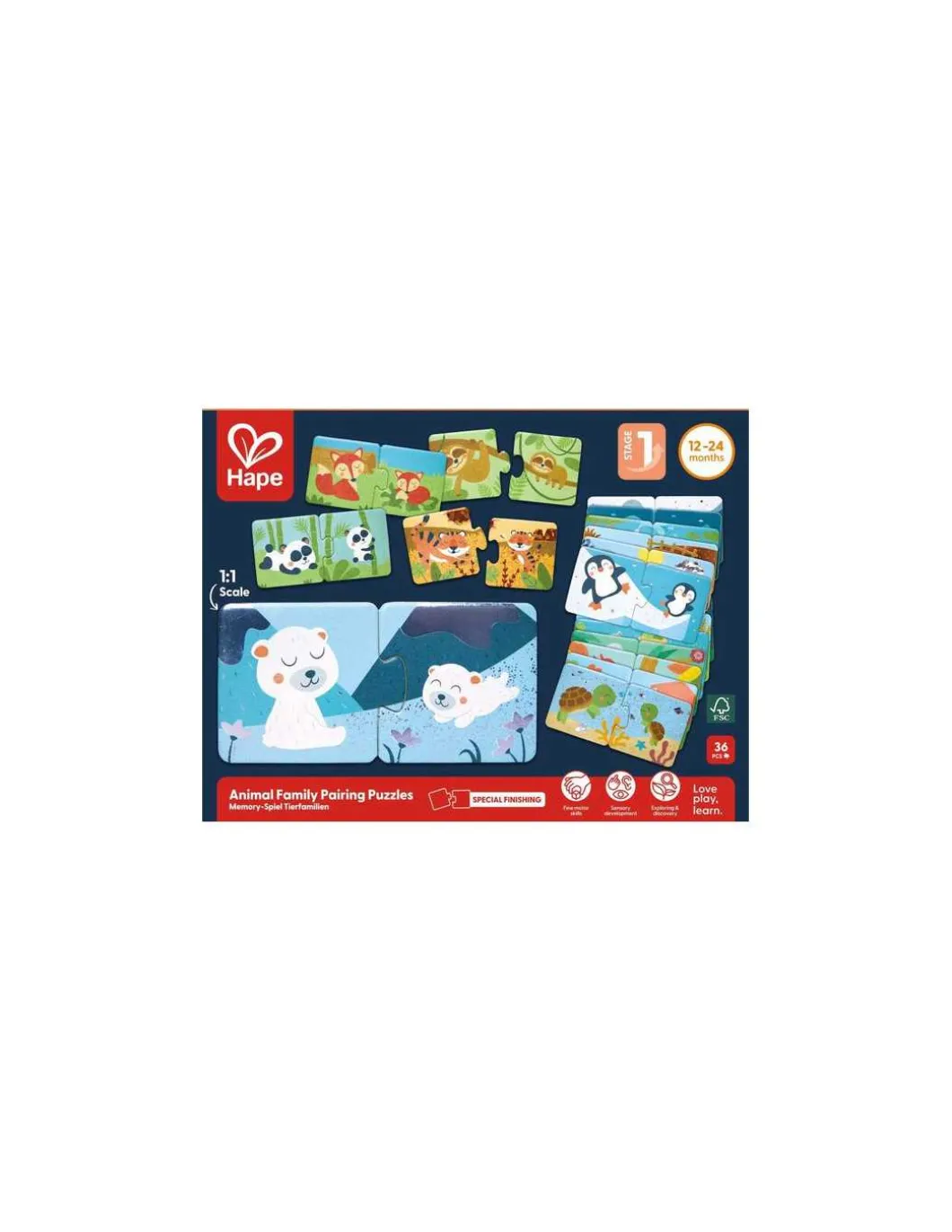 Puzzles Famille d’animaux - Hape