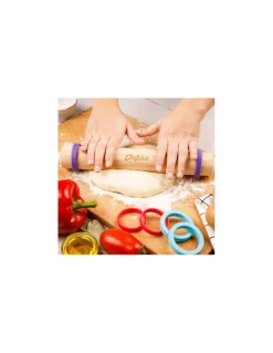Rouleau à pâtisserie avec anneaux ajustables - Chefclub Kids
