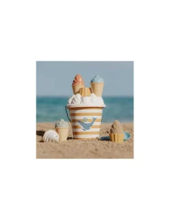 Seau de plage bleu Glaces - Little Dutch