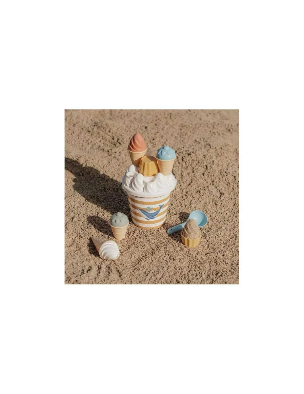 Seau de plage bleu Glaces - Little Dutch