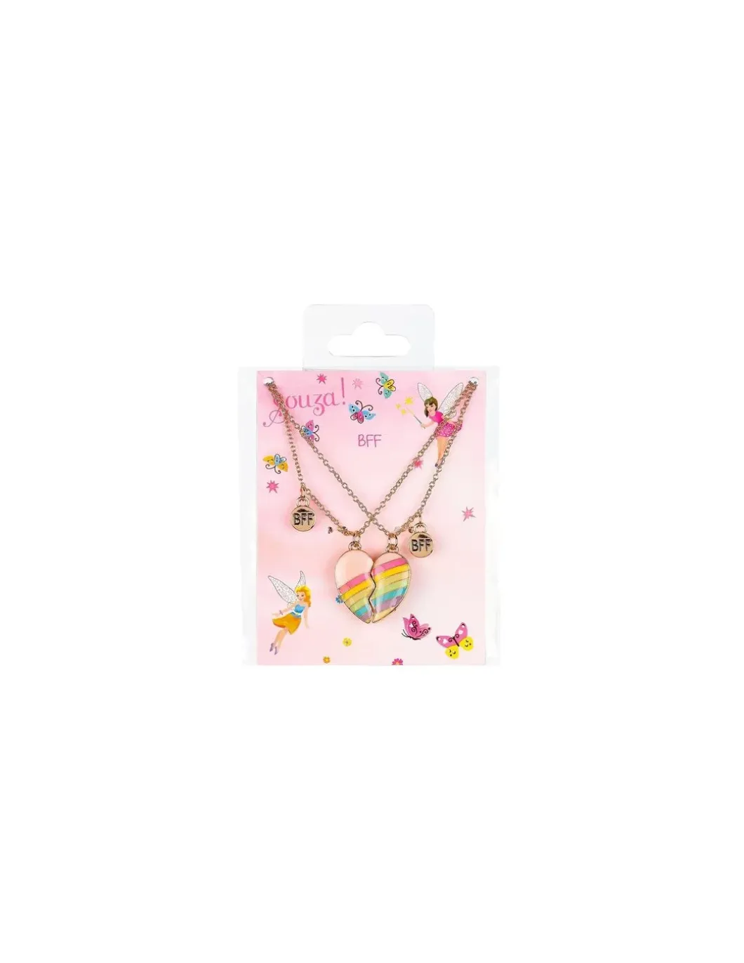 Set cadeau 2 colliers Best Friend Forever coeur arc en ciel - Souza