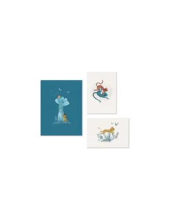 Set de 3 affiches Sous mon Baobab - Moulin Roty