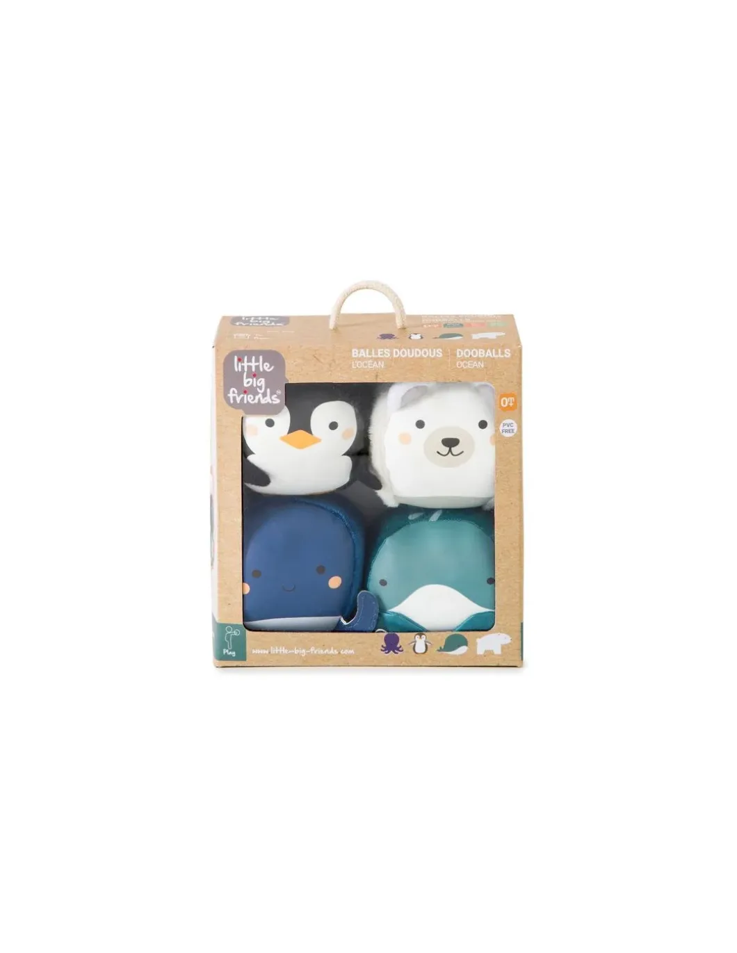 Set de 4 balles doudous océan - Little Big Friends