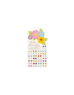 Set de 30 paires de boucles d'oreilles autocollantes Fleurs - Great Pretenders