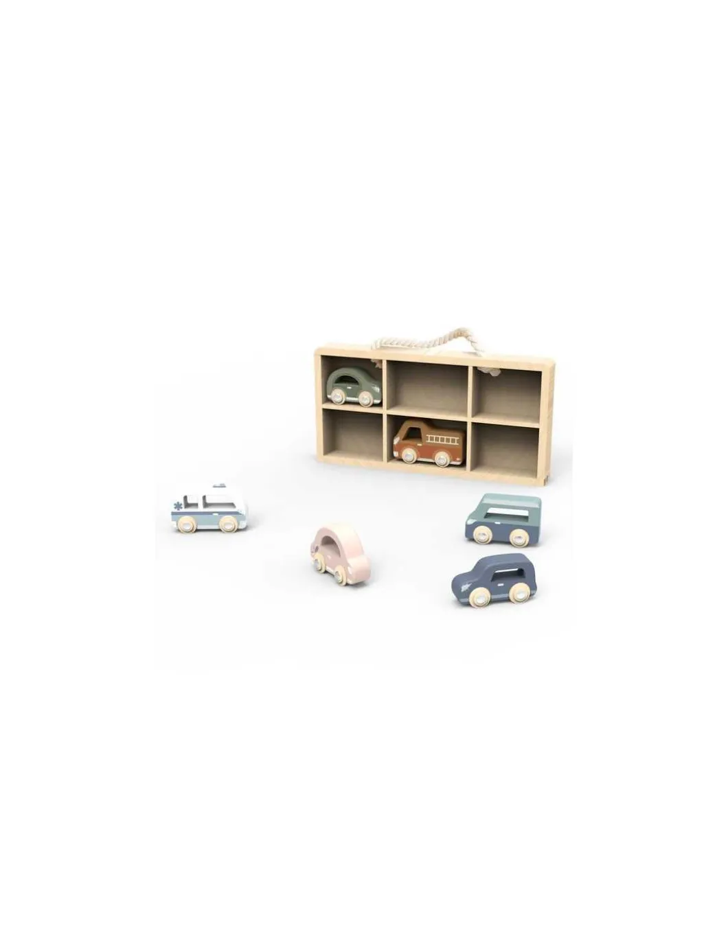 Set de 6 voitures en bois - Speedy Monkey