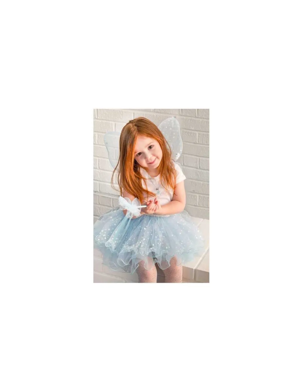 Set de fée, jupe, ailes et baguette bleu clair 4-6 ans - Great Pretenders