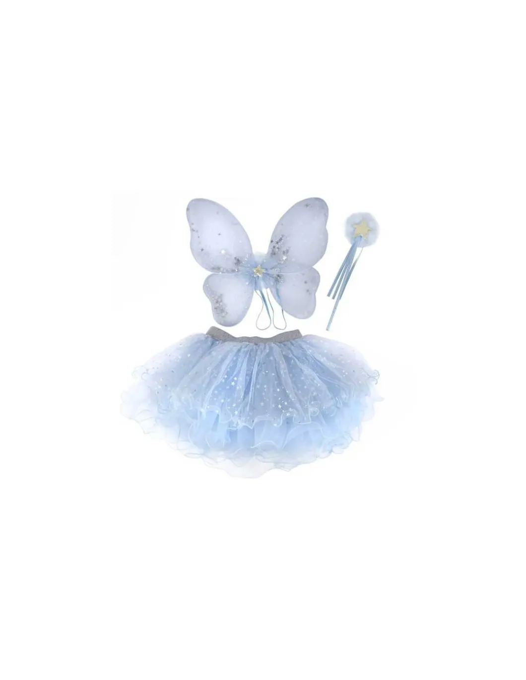 Set de fée, jupe, ailes et baguette bleu clair 4-6 ans - Great Pretenders