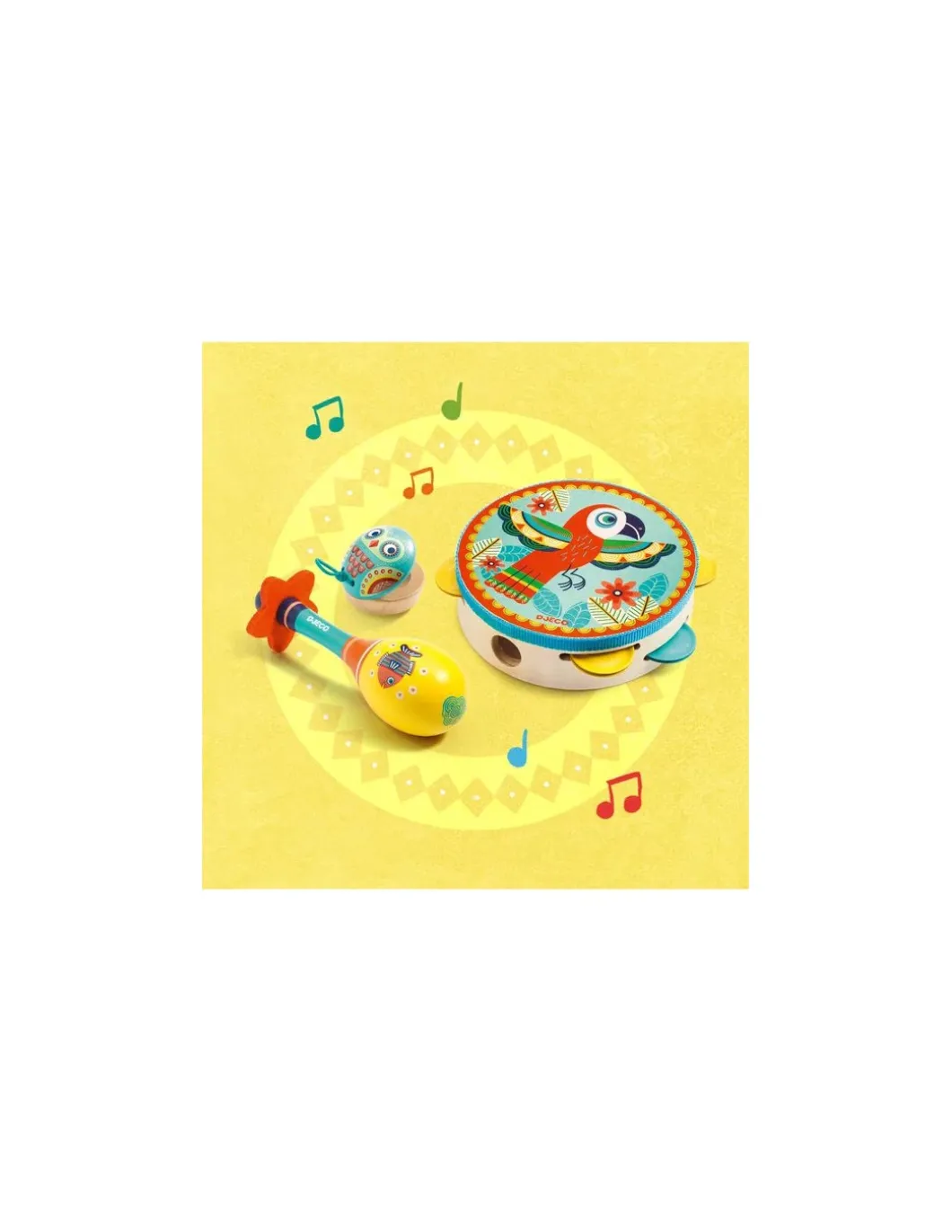 Set musical tambourin, maracas et castagnette Animambo - Djeco