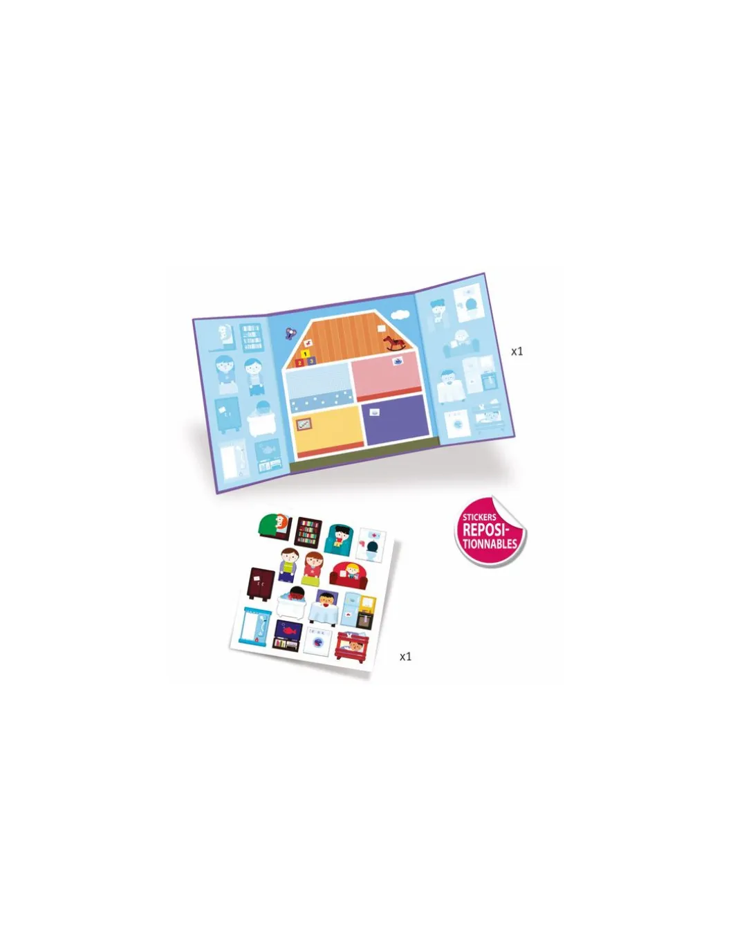 Stickers repositionnables la maison - Djeco