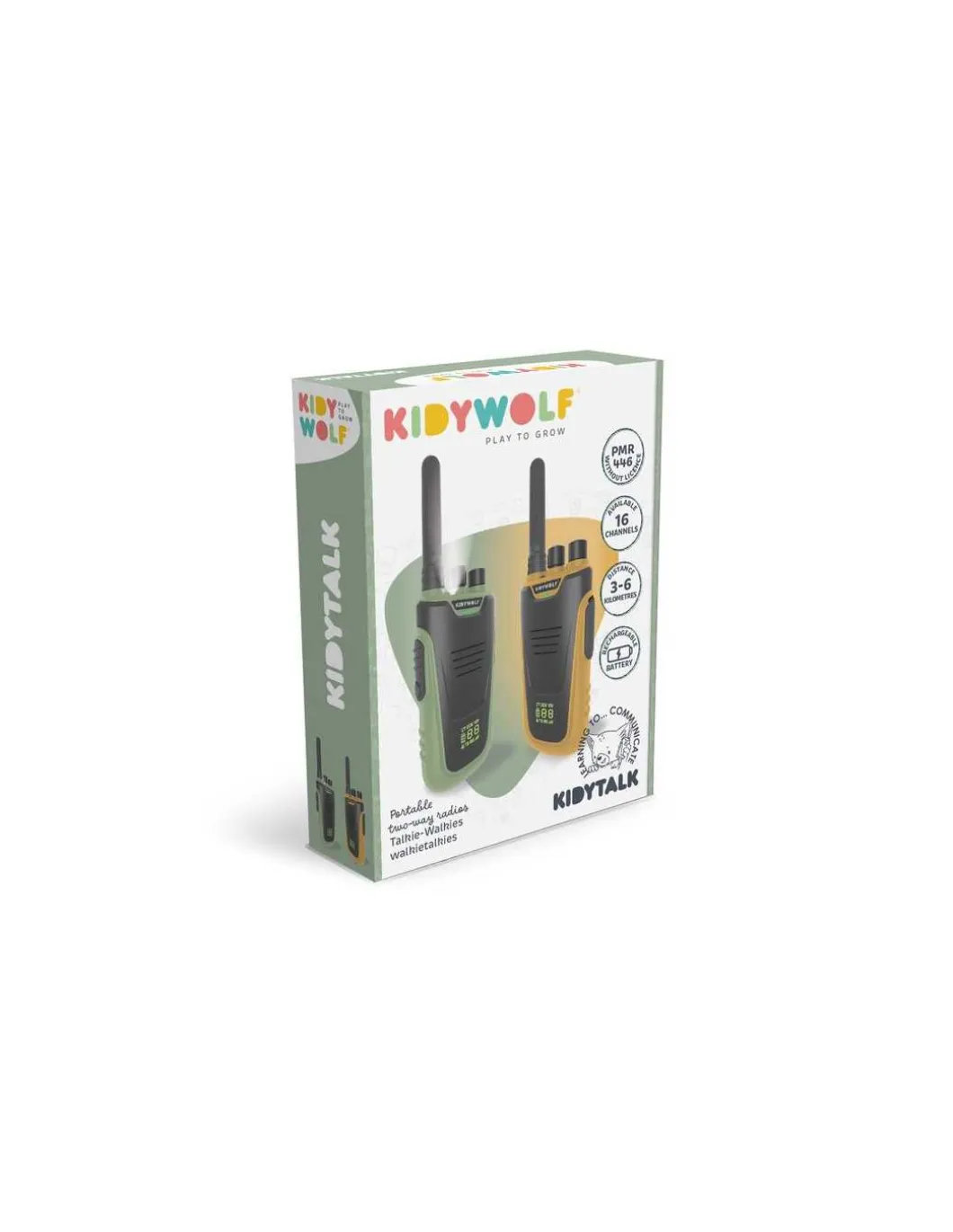 Talkie walkie avec batterie orange et vert - Kidywolf