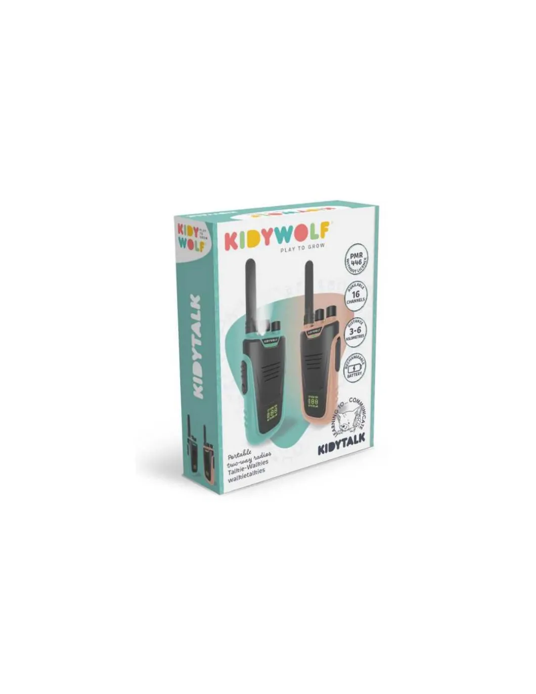 Talkie walkie avec batterie beige et cyan - Kidywolf