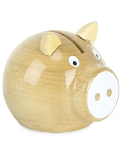 Tirelire cochon bois naturel - Vilac
