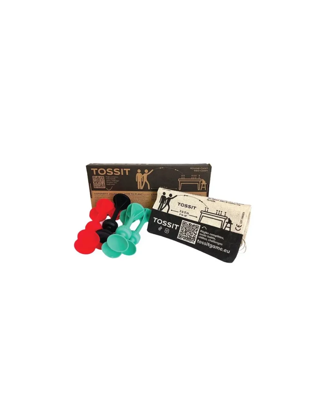 TOSSIT red cyan - Jeu de fléchettes ventouse