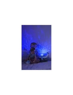 Tranquil whale blue family Peluche musicale à projections - Cloud b